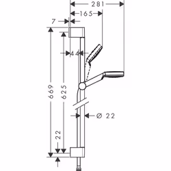 Hansgrohe Crometta sistema di doccia Cromo, Bianco