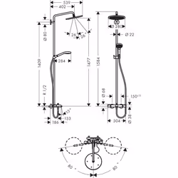 Hansgrohe Croma Select S sistema di doccia Cromo