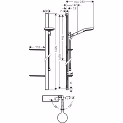 Hansgrohe Raindance Select S sistema di doccia Cromo - Vista aggiuntiva 6