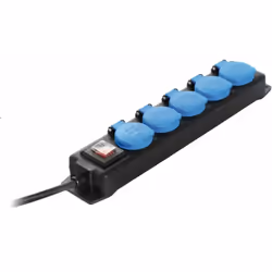Striscia socket di distribuzione 5x 230 V 16 A - Coperchio pieghevole di sicurezza - Interruttore di on/off illuminato - Conf ...