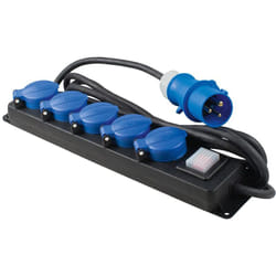 As-schwabe - Ciabatta cee a 5 prese con interruttore a 3 poli, presa multipla cee con cavo da 4,5 m, 230 v, 16 a, con interruttore e coperchio di