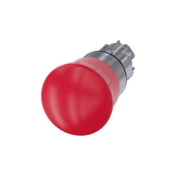 Siemens - Pulsante a fungo di arresto di emergenza, 22 mm, tondo, in metallo, lucido, rosso, 40 mm, a scatto positivo, acc. secondo en iso 13850,