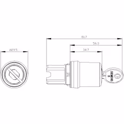 Siemens 3SU1000-5PF01-0AA0 Schlüsselschalter BKS Schlüsselabzug O - Vista aggiuntiva 4