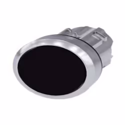 Pulsante, 22 mm, rotondo, in metallo, lucido, nero, pulsante, tipo contatto momentaneo piatto