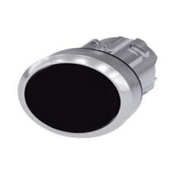 Siemens - Pulsante, 22 mm, Rotondo, in metallo, lucido, nero, pulsante, tipo contatto momentaneo piatto 3SU10500AB100AA0