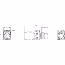 Siemens 3SU1150-2BF60-1FA0 Knebelschalter 22mm rund 1S+1OE - Vista aggiuntiva 6