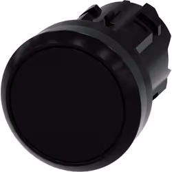Pulsante piatto da 22 mm, rotondo, in plastica, colore nero, contatto momentaneo tip