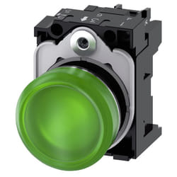 Indicatore Siemens luminoso verde LED 24V 22mm 3SU11526AA401AA0