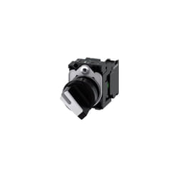 Siemens - Selettore, illuminabile, 22 mm, rotondo, in plastica, bianco, selettore, corto, 2 posizioni di commutazione oi, a scatto, 10:30h/13:30h,