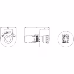 Siemens 3SU1100-1HB20-1FG0 Not-Halt-Pilzdrucktaster 1S+1OE - Vista aggiuntiva 5