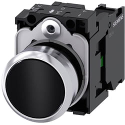 Siemens - 3SU11500AB101BA0 3SU1150-0AB10-1BA0 Pulsante Anello frontale in metallo, Lucido, Piatto Nero 1 pz.