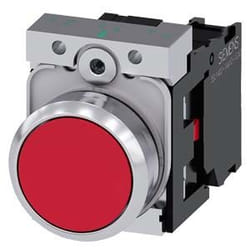 Siemens 3SU1150-0AB20-1CA0 attuatore elettrico Nero, Rosso, Argento