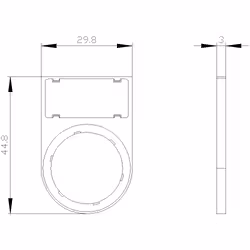 Siemens Schildträger flach abgerundet schwarz 12.5x 27mm - Vista aggiuntiva 4