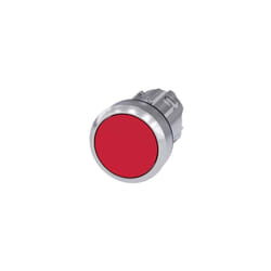 Pulsante, 22 mm, Tondo, in metallo, lucido, rosso, pulsante, tipo contatto momentaneo piatto - SIEMENS 3SU10500AB200AA0