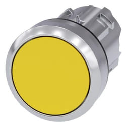 Siemens 3SU10500AB300AA0 3SU1050-0AB30-0AA0 Drucktaster Frontring Metall, Hochglanz, rund Knopf Silber, Gelb 1 St.
