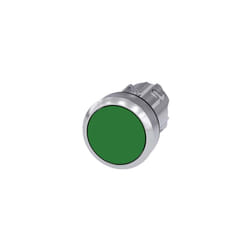 Siemens - Pulsante, 22 mm, rotondo, in metallo, lucido, verde, pulsante, tipo contatto momentaneo piatto 3SU10500AB400AA0