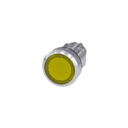 Pulsante Luminoso, 22 mm, tondo, in metallo, lucido, giallo, a pulsante, piatto, a contatto momentaneo - SIEMENS 3SU10510AB300AA0