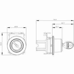 Siemens 3SU10604LF110AA0 3SU1060-4LF11-0AA0 Schlüsselschalter 1 x 90 ° IP66, IP67, IP69/IP69K 1 St. - Vista aggiuntiva 3