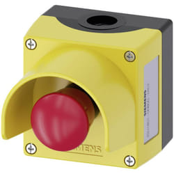 Siemens - 3SU18010NB002AC2 3SU1801-0NB00-2AC2 Pulsante a fungo nell'alloggiamento , con collare di protezione Giallo Sblo