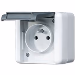JUNG 821 FKI W, Tipo E, Nero, Bianco, Termoplastica, IP44, 250 V, 16 A