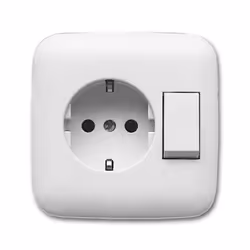Busch-Jaeger 4310/6 EUJ-214, Tipo F, 2P+E, Bianco, 250 V, 16 A, 81 mm