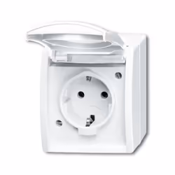 Busch-Jaeger 2083-0-0831, CEE 7/3, 2P+E, Bianco, IP44, 250 V, 16 A