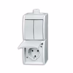 Busch-Jaeger 2601/5/20EW-54-503, CEE 7/3, 2P+E, Bianco, IP44, 250 V, 16 A