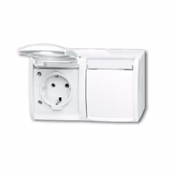 Busch-Jaeger 2084-0-0715, CEE 7/3, 2P+E, Bianco, IP44, 250 V, 16 A