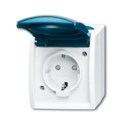 Busch-Jaeger 2083-0-0842 presa energia CEE 7/3 Blu, Bianco