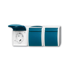 Busch-Jaeger 2300/3 EBW-53 presa energia CEE 7/3 Blu, Bianco
