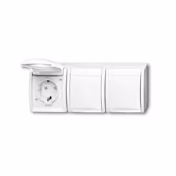 Busch-Jaeger 2300/3 EBW-54, CEE 7/3, 2P+E, Bianco, IP44, 250 V, 16 A