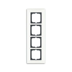Busch-Jaeger 1754-0-4445 Placca copripresa e copri interruttori Nero, Bianco