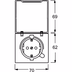 Busch-Jaeger 2064-0-0300 presa energia CEE 7/3 Argento