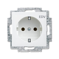Busch-Jaeger 2011-0-6235 presa energia CEE 7/3 Argento, Bianco