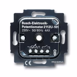 Busch-Jaeger 2112 U-101, Dimmer, Da Incasso, Manopola, Nero, 230 V, 50 - 60 Hz