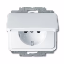 Busch-Jaeger 2018-0-1040, CEE 7/3, 2P+E, Bianco, 250 V, 16 A, 70 mm