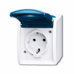 Busch-Jaeger 2083-0-0818, CEE 7/3, Blu, Bianco, IP44, 250 V, 16 A, 74 mm