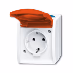 Busch-Jaeger 2083-0-0825, CEE 7/3, 2P+E, Rosso, Bianco, IP44, 250 V, 16 A