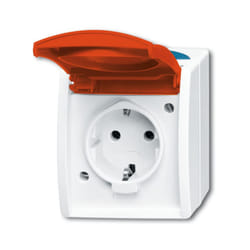 Busch-Jaeger 2083-0-0825 presa energia CEE 7/3 Rosso, Bianco