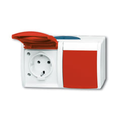 Busch-Jaeger 4011395993323 presa energia 2 x Type F Rosso, Bianco