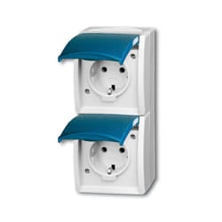 Busch-Jaeger 2084-0-0701 presa energia CEE 7/3 Blu, Bianco