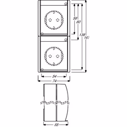 Busch-Jaeger 2084-0-0701 presa energia CEE 7/3 Blu, Bianco