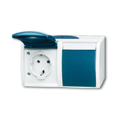 Busch-Jaeger 2084-0-0703 presa energia CEE 7/3 Blu, Bianco
