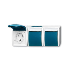 Busch-Jaeger 2084-0-0704 presa energia CEE 7/3 Blu, Bianco