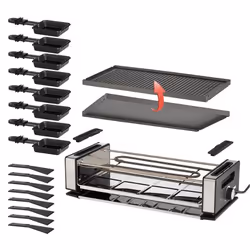 Unold 48730 griglia per raclette 8 persona(e) 1200 W Nero, Acciaio inox - Vista aggiuntiva 5