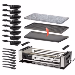 Unold 48760 griglia per raclette 8 persona(e) 1200 W Nero, Acciaio inox - Vista aggiuntiva 2