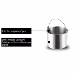 Unold 48826 Eismaschine & Joghurtbereiter EVA Gelatiera compressore 1,5 L 120 W Nero, Acciaio inox - Vista aggiuntiva 6