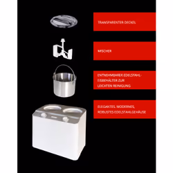 Unold Doppio Gelatiera compressore 2,4 L 250 W Acciaio satinato, Bianco - Vista aggiuntiva 4