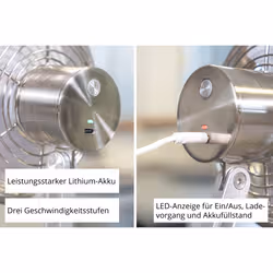 Unold 86705 Akku-Tischventilator STEEL FLEX Cromo 14 cm - Vista aggiuntiva 8