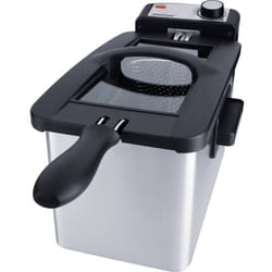 Df 180 Friggitrice 3 l 2000 w Spia luminosa, con cavo, regolatore di temperatura acciaio inox, Nero - Steba